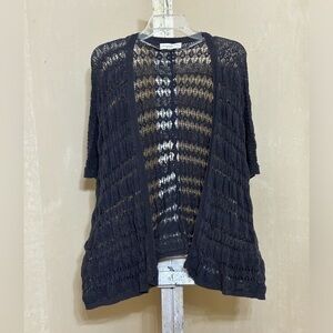 Urban Outfitters Staring at Stars Gray Open-Front Cardigan with Intricate Knit